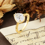 Luxurious 4-Prong Pear Cut Moissanite Engagement Ring - Additional view