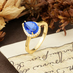 Luxurious 4-Prong Pear Cut Sapphire Engagement Ring - Additional view