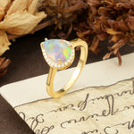 Luxurious 4-Prong Pear Cut Fire Opal Engagement Ring - Additional view