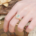 Luxurious 4-Prong Pear Cut Fire Opal Engagement Ring - Additional view