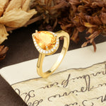 Luxurious 4-Prong Pear Cut Citrine Engagement Ring - Additional view