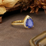 Luxurious 4-Prong Pear Cut Tanzanite Engagement Ring - Additional view