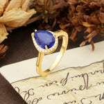 Luxurious 4-Prong Pear Cut Tanzanite Engagement Ring - Additional view