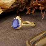 Luxurious 4-Prong Pear Cut Tanzanite Engagement Ring - Additional view