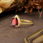 Luxurious 4-Prong Pear Cut Garnet Engagement Ring - Additional view