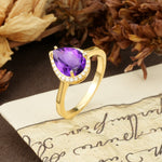 Luxurious 4-Prong Pear Cut Amethyst Engagement Ring - Additional view