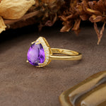 Luxurious 4-Prong Pear Cut Amethyst Engagement Ring - Additional view