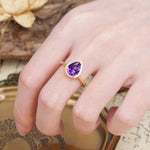 Luxurious 4-Prong Pear Cut Amethyst Engagement Ring - Additional view