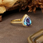 Luxurious 4-Prong Pear Cut Alexandrite Engagement Ring - Additional view