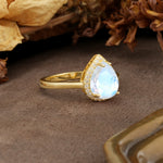 Luxurious 4-Prong Pear Cut Moonstone Engagement Ring - Additional view