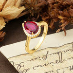 Luxurious 4-Prong Pear Cut Ruby Engagement Ring - Additional view