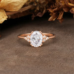 Classic Vintage 8-Prong Oval Cut Moissanite Engagement Ring - Additional view