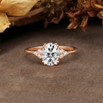 Classic Vintage 8-Prong Oval Cut Lab Diamond Engagement Ring - Additional view