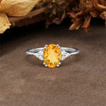 Classic Vintage 8-Prong Oval Cut Citrine Engagement Ring - Additional view