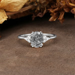 Classic Vintage 8-Prong Oval Cut Black Rutilated Quartz Engagement Ring - Additional view