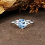 Classic Vintage 8-Prong Oval Cut Aquamarine Engagement Ring - Additional view