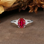 Classic Vintage 8-Prong Oval Cut Ruby Engagement Ring - Additional view