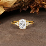 Classic Vintage 8-Prong Oval Cut Moissanite Engagement Ring - Additional view