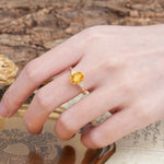 Classic Vintage 8-Prong Oval Cut Citrine Engagement Ring - Additional view