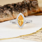 Unique and Luxurious 2-Prong Marquise Cut Citrine Engagement Ring - Additional view