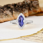 Unique and Luxurious 2-Prong Marquise Cut Tanzanite Engagement Ring - Additional view