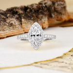 Unique and Luxurious 2-Prong Marquise Cut Lab Diamond Engagement Ring - Additional view