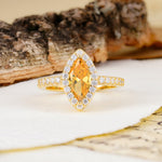 Unique and Luxurious 2-Prong Marquise Cut Citrine Engagement Ring - Additional view