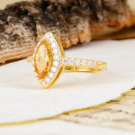 Unique and Luxurious 2-Prong Marquise Cut Citrine Engagement Ring - Additional view