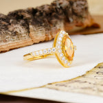 Unique and Luxurious 2-Prong Marquise Cut Citrine Engagement Ring - Additional view
