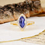 Unique and Luxurious 2-Prong Marquise Cut Tanzanite Engagement Ring - Additional view