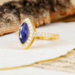 Unique and Luxurious 2-Prong Marquise Cut Tanzanite Engagement Ring - Additional view