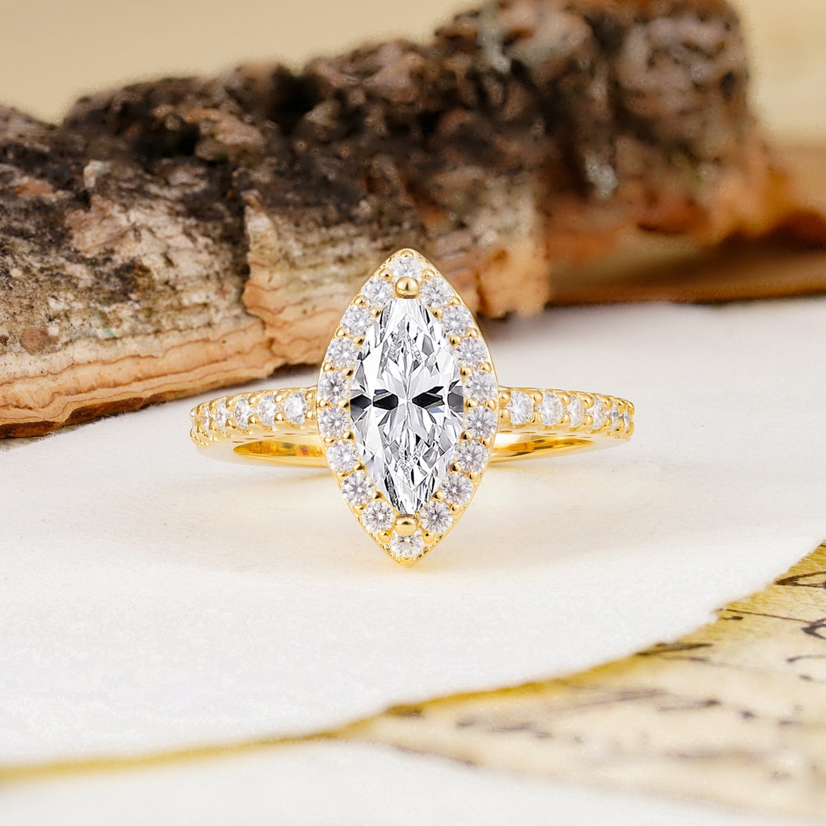Unique and Luxurious 2-Prong Marquise Cut Lab Diamond Engagement Ring - Additional view