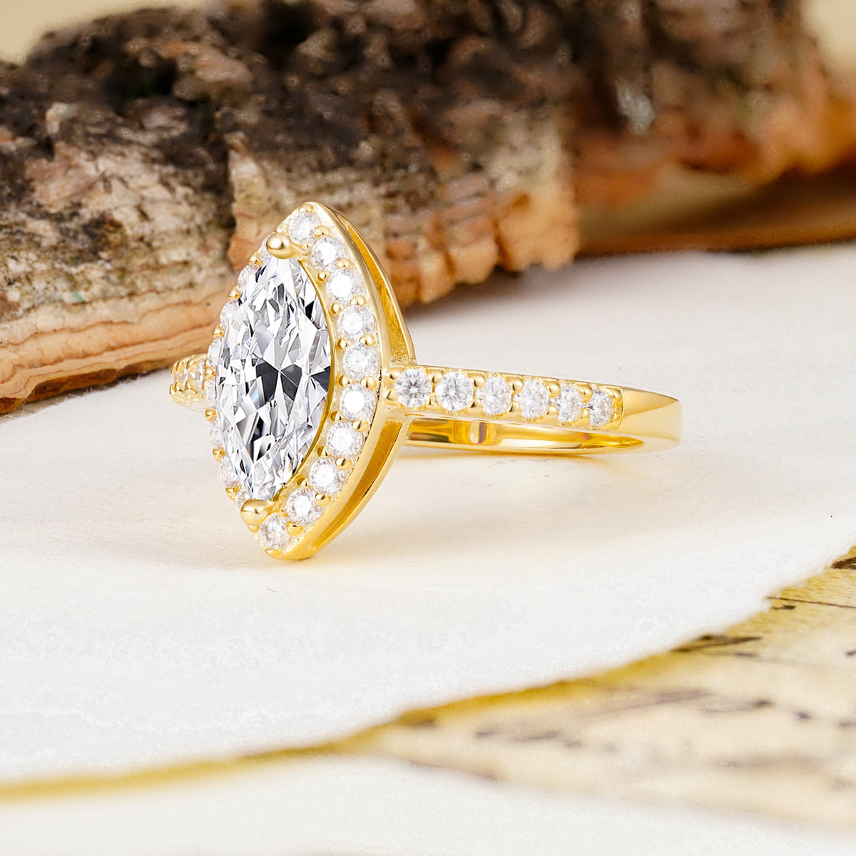 Unique and Luxurious 2-Prong Marquise Cut Lab Diamond Engagement Ring - Additional view