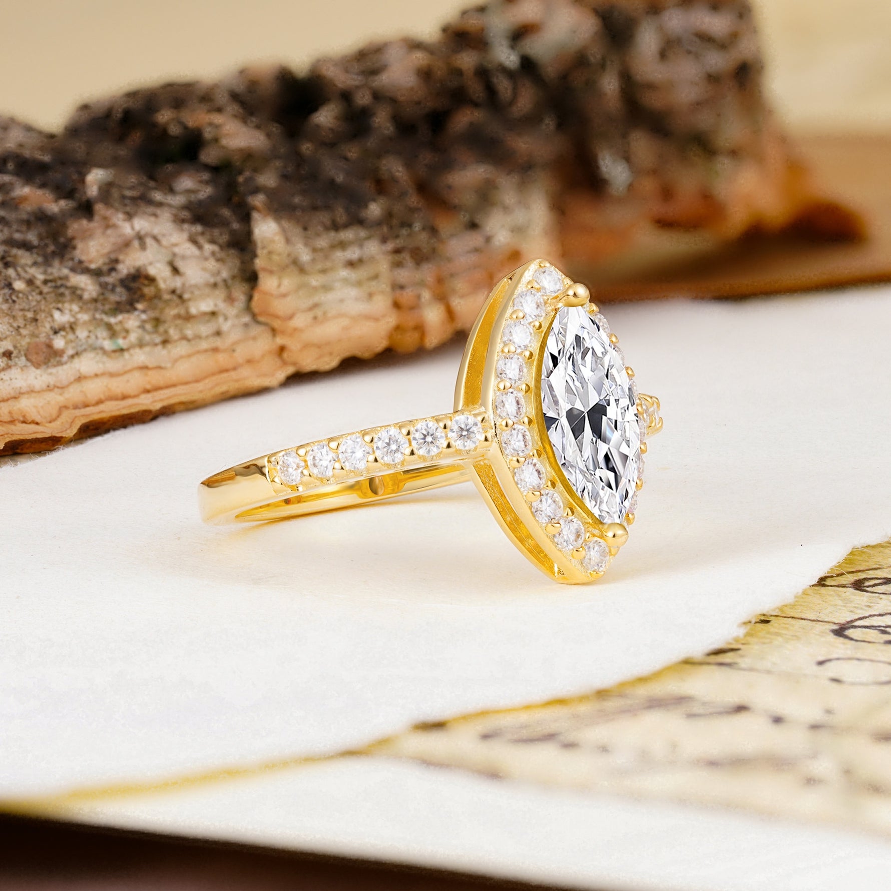 Unique and Luxurious 2-Prong Marquise Cut Lab Diamond Engagement Ring - Additional view