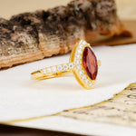 Unique and Luxurious 2-Prong Marquise Cut Garnet Engagement Ring - Additional view