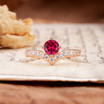 Classic Retro 4-Prong Round Cut Ruby Engagement Ring - Additional view