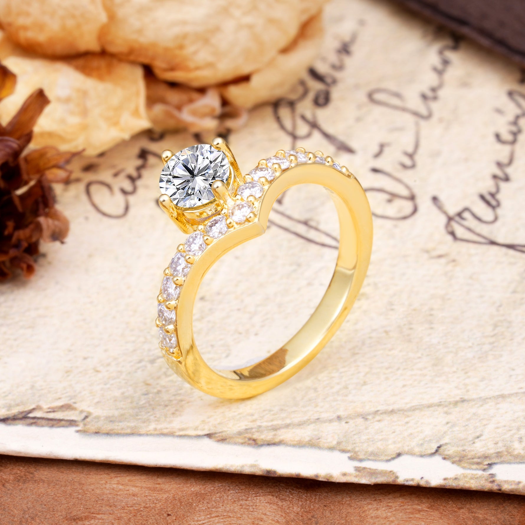 Classic Retro 4-Prong Round Cut Lab Diamond Engagement Ring - Additional view