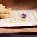 Classic Retro 4-Prong Round Cut Amethyst Engagement Ring - Additional view