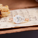 Classic unique Luxury 3-Prong pear cut Moissanite Engagement Ring - Additional view