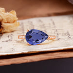Classic, Unique, and Luxurious 3-Prong Pear Cut Tanzanite Engagement Ring - Additional view