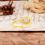 Classic unique Luxury 3-Prong pear cut Moissanite Engagement Ring - Additional view