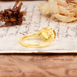 Classic, Unique, and Luxurious 3-Prong Pear Cut Citrine Engagement Ring - Additional view