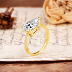 Classic, Unique, and Luxurious 3-Prong Pear Cut Lab Diamond Engagement Ring - Additional view