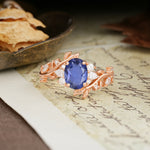 Nature-Inspired Unique Aphrodite's Garden Oval Cut Tanzanite Engagement Ring | RamaSoul - Additional view