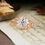 Nature-Inspired Unique Aphrodite's Garden Oval Cut Lab Diamond Engagement Ring | RamaSoul - Additional view