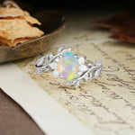 Nature-Inspired Unique Aphrodite's Garden Oval Cut Fire Opal Engagement Ring | RamaSoul - Additional view