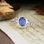 Nature-Inspired Unique Aphrodite's Garden Oval Cut Tanzanite Engagement Ring | RamaSoul - Additional view
