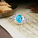 Nature-Inspired Unique Aphrodite's Garden Oval Cut Turquoise Engagement Ring | RamaSoul - Additional view