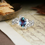 Nature-Inspired Unique Aphrodite's Garden Oval Cut Alexandrite Engagement Ring | RamaSoul - Additional view
