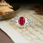 Nature-Inspired Unique Aphrodite's Garden Oval Cut Ruby Engagement Ring | RamaSoul - Additional view